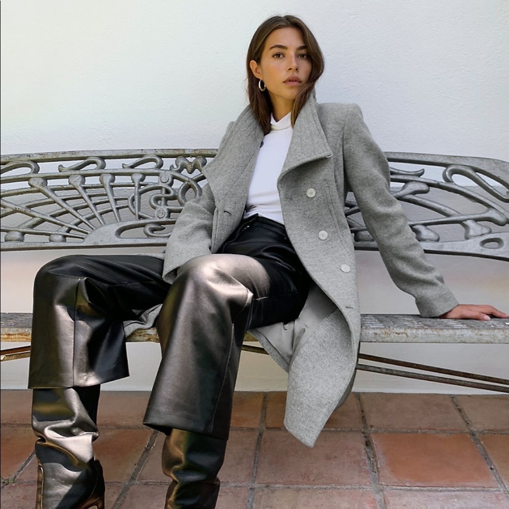 Aritzia Babaton Connor Grey Wool Coat Size S